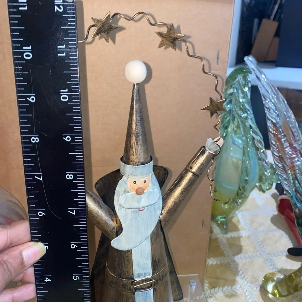 Gold Metal Santa Father Christmas‎ Figure 12in